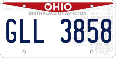 OH license plate GLL3858