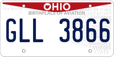 OH license plate GLL3866