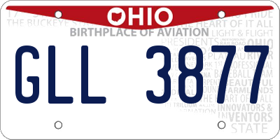 OH license plate GLL3877