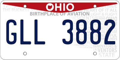 OH license plate GLL3882
