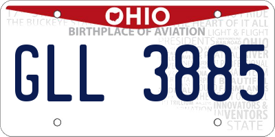 OH license plate GLL3885