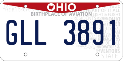 OH license plate GLL3891