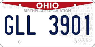 OH license plate GLL3901