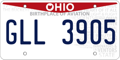 OH license plate GLL3905