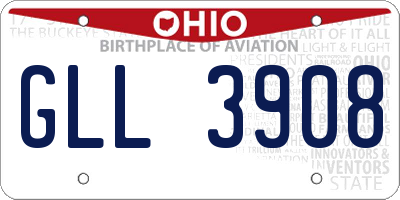 OH license plate GLL3908
