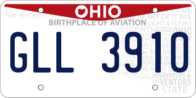 OH license plate GLL3910