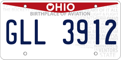 OH license plate GLL3912