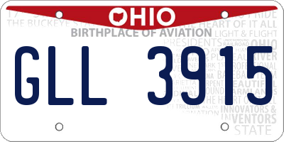 OH license plate GLL3915