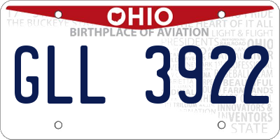 OH license plate GLL3922
