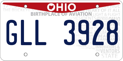 OH license plate GLL3928