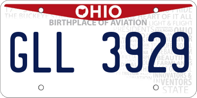 OH license plate GLL3929