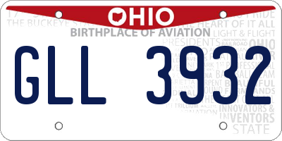 OH license plate GLL3932