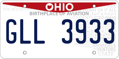 OH license plate GLL3933