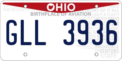 OH license plate GLL3936