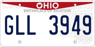 OH license plate GLL3949