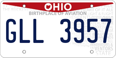 OH license plate GLL3957