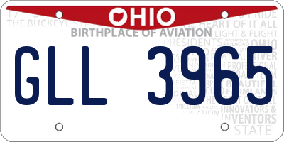 OH license plate GLL3965