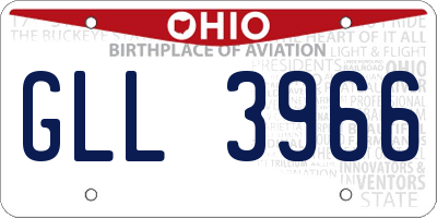 OH license plate GLL3966