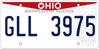 OH license plate GLL3975
