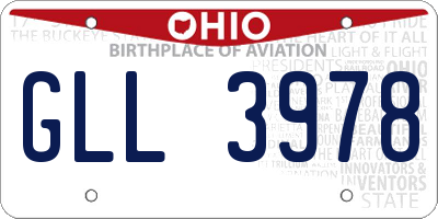 OH license plate GLL3978