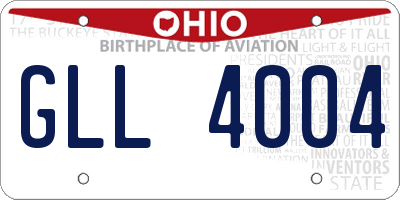 OH license plate GLL4004