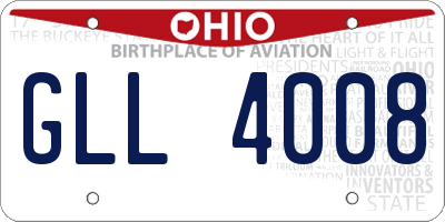 OH license plate GLL4008