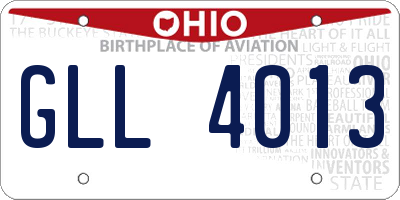 OH license plate GLL4013