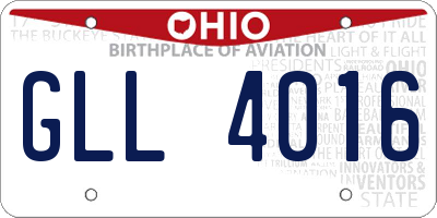 OH license plate GLL4016