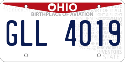 OH license plate GLL4019