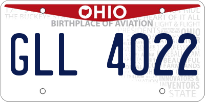 OH license plate GLL4022