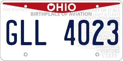 OH license plate GLL4023