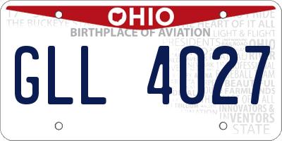 OH license plate GLL4027