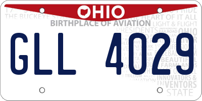 OH license plate GLL4029