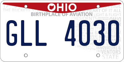 OH license plate GLL4030