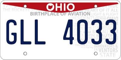 OH license plate GLL4033