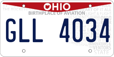 OH license plate GLL4034