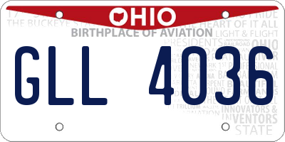 OH license plate GLL4036