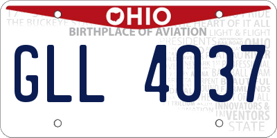 OH license plate GLL4037