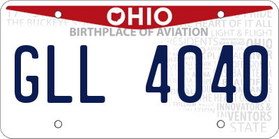 OH license plate GLL4040