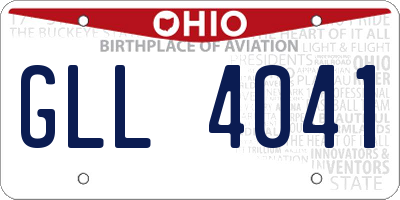 OH license plate GLL4041