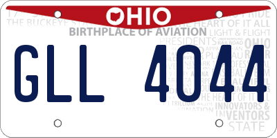 OH license plate GLL4044
