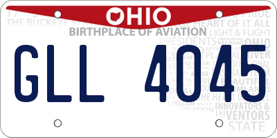OH license plate GLL4045