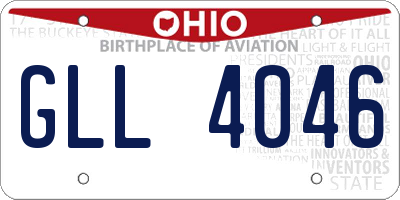 OH license plate GLL4046