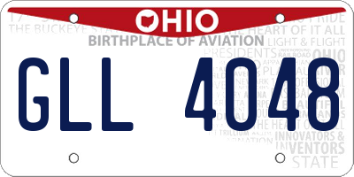 OH license plate GLL4048
