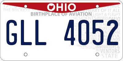 OH license plate GLL4052