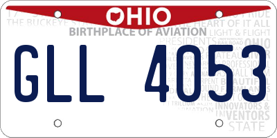 OH license plate GLL4053