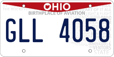 OH license plate GLL4058