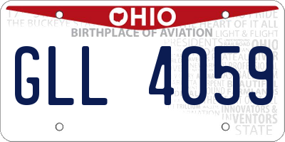 OH license plate GLL4059