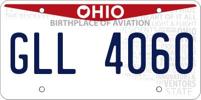 OH license plate GLL4060