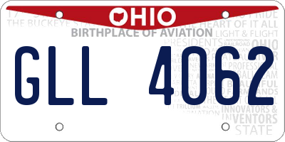 OH license plate GLL4062